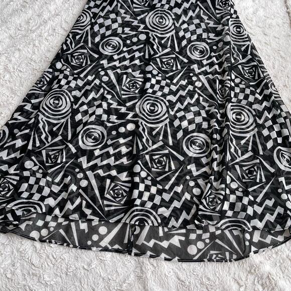 Cache geometric mesh maxi dress sheer Tadashi vintage 90s prom formal cocktail S - Picture 9 of 15